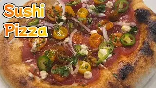 Sushi Pizza | Japanese Pizza | Poolish Method | #sushi #pizza #italianfood #japanesefood