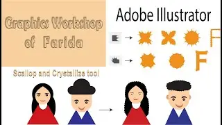 Adobe Illustrator - Scollap and Crystallize tool- Class 19.  #ScallopTool #CrystallizeTool.