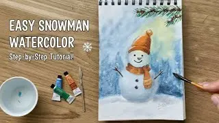 Easy Snowman Watercolor Painting ❄️ | Step-by-Step Tutorial | Newage Sketchbook | Muskan Verma