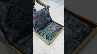 A very beautiful pure dola silk blue colour Sarees #youtube #shorts #saree #instagram #yellowsaree