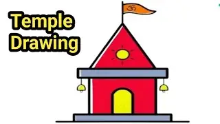 How to Draw a Temple Step by step || Simple Temple sketch || Beautiful Temple Drawing 