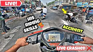 live accident record on gopro 🥵live scooty accidently crashed 🥺modified tvs ntorq vs activa 125 6g