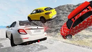 MERCEDES VS LONG HOLE #8 Mercedes Cars Jumping - BeamNG Drive