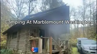 Went camping With one Of my moms cousin in a beautiful cabin in Marblemount Washington 