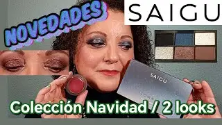 NOVEDADES SAIGU, COLECCIÓN NAVIDAD; PALETA SOMNIA Y COLORETE VIENA, 2 LOOKS