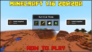 How To Play The New Minecraft 20w20a Snapshot!