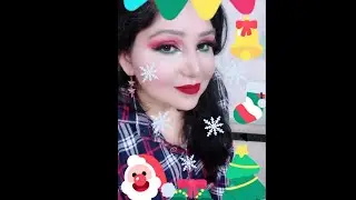 Easy Christmas Makeup with Glitter