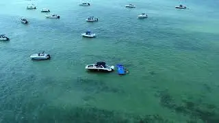 Haulover Sandbar | Drone view | Baymingo boat rental