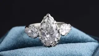 Pear Diamond Engagement Ring Vintage Nature Inspired Unique - 'Valerie' Heirloom  Ring Setting