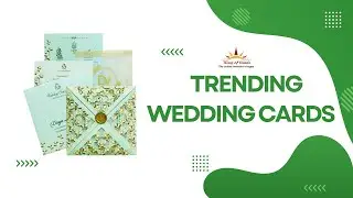 Blue Floral Fancy Opening Wedding Card - KNGA7101