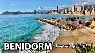 Benidorm Poniente Beach Walk in November 2020 | Costa Blanca