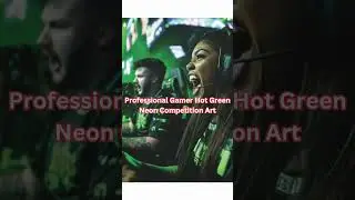 Professional Gamer Hot Green Neon Competition Art #esports #esportslife #gamer #gaming #decor #art