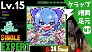 【DDR WORLD】Lv.15 チルノのパーフェクトさんすう学園（ESP）【譜面＋足元＋クラップ】