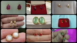 1-2.grams stud earrings design//gold small earring collection//with weight.