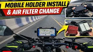 Yamaha FZS v3 Air filter change || Best bike Mobile Holder under 1000 👌
