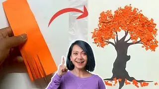 DIY Paper Tree Project | How to Make Paper Tree Collage | Maple Tree Making with Paper