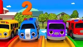 Cute Toy Cars Race: Colorful Buses and Fire Truck for Kids 🏎️Kids Fun Adventure:  Vehicles 🚍✨