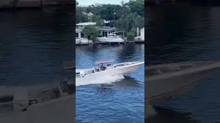 Fountain Powerboat Roars Past the Balcony 🚤💨 Speed Thrills!