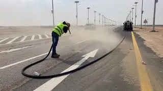 How to Remove Old Road Marking using Sand Blasting