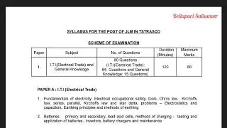 TS TRANSCO JLM, Sub Engineer, AE Assistant Engineer  Syllubus
