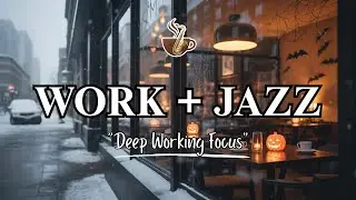 Feel the Quiet Magic &mdash; Halloween Jazz Caf&eacute; in a Snow-Kissed Cityscape for Deep Focus 🎃