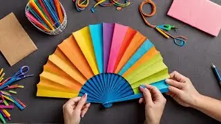 How to Make a Rainbow Paper Fan - Simple and Practical