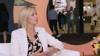 Claire Barrie, Synergy Global Housing in the Broadcast Studio at GBTA Convention 2023