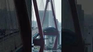 Chill cozy cityscape. Bridge in the city