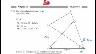 2018 A2 Abschlussprüfung Mathematik II III Realschule Bayern Ebene Geometrie