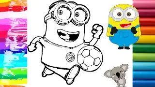 MINION Bob playing soccer COLOR WITH ME