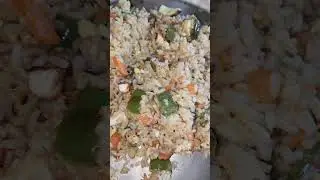 I made egg chicken fried rice at home!!