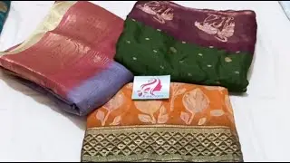 Pongal New Arrivals Glassbrasso/Spacesilk/Banarasi Dola cut sarees What's app 63810 33510 #cutsarees