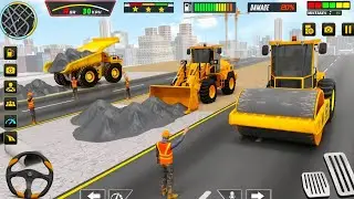 Road side construction work jcb and truck and other vehicles | Jcb and truck simulator game | #game 
