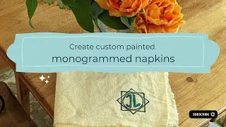 Create custom painted monogrammed linen napkins for wedding gifts