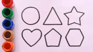 Shapes drawing for kids, learning 2d shapes, colors for toddlers, preschool learning, part- 163
