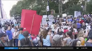 Workers Against Vaccine Mandates Rally Outside City Hall