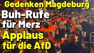 Magdeburg: Applaus f&uuml;r AfD, Buh-Rufe f&uuml;r Merz Gedenkveranstaltung Anschlag Weihnachtsmarkt 20.12.25