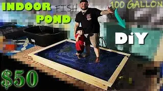 $50 DIY FISH POND (INDOOR WOODEN POND)