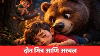 दोन मित्र आणि अस्वल 🐻 | Marathi Kids Moral Story | Friendship Story for Children