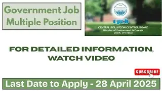 CPCB Vacancy Out 📣 || Check Eligibility & Apply Now || Government Job Opportunity 👩🏻&zwj;🔬🧑🏻&zwj;🔬