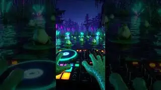 Neon Swamp Rave: Frog DJ Spinnin' Techno Beats 🐸🎧