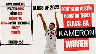 Kam Warren 6&rsquo;3 Stocky Wing Houston Texas Class of 2025 Sniper