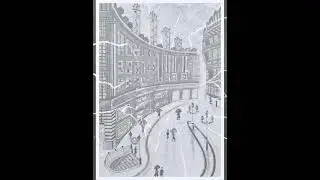 Architecture sketch | Architecture drawing | 1 point perspective architecture drawing | sketch work