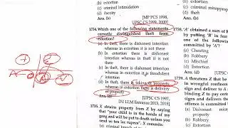 OFFENCES AGAINST PROPERTY part-3 I.P.C MCQ'S # Rajasthan judiciary #upjudiciary #uttrakhandjudiciary