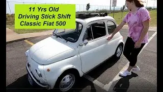 11 Year Old Driving Classic Fiat 500 Manual