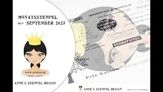 👑 Monatsstempel September 2023 im Detail mit Stempel f&uuml;r Karten, Minialben und Scrapbooking.