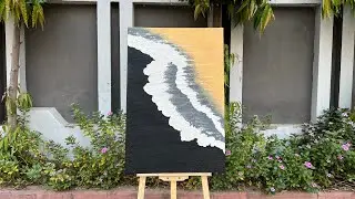 Textured abstract art tutorial |A long process video. #abstractart #ocean  