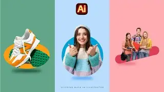 How to Clipping mask Any Picture In Adobe Illustrator CC Easy Way#illustratoreffects #photoshop