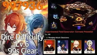 DILUC C6 KAEYA Stygian Onslaught LVL6 DIRE DIFFICULTY Original Melt Team 99s Clear