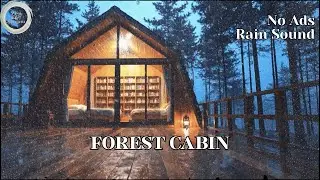 NO ADS Cozy Forest Cabin Rain & Distant Thunder | Sleep, Study, Relax. #sleepaid #rainsound